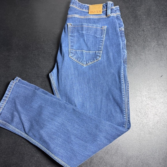 DUER Other - DUER Performance Denim Jeans Mens 34x30 Blue Solid Stretch Slim Straight 1694